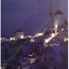 Картина с LED подсветкой: свет ночного города, выполненная на холсте